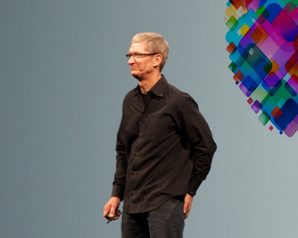 Tim Cook on stage