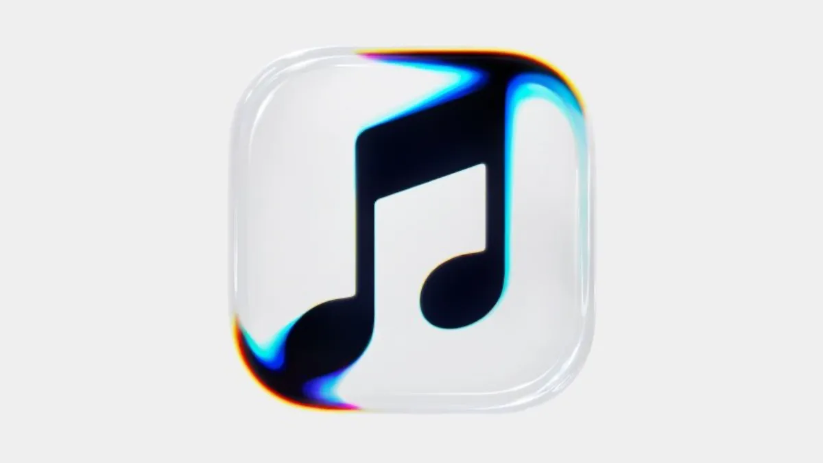 A glassy Apple Music logo