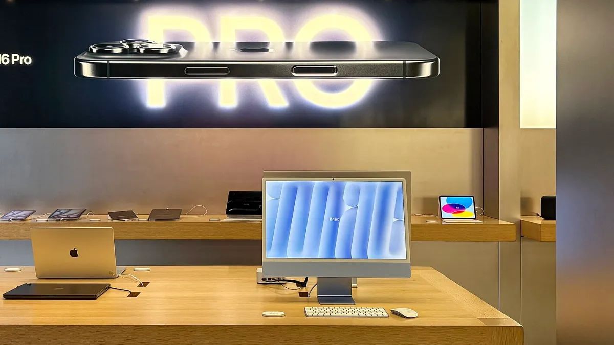 an iMac in an Apple Store