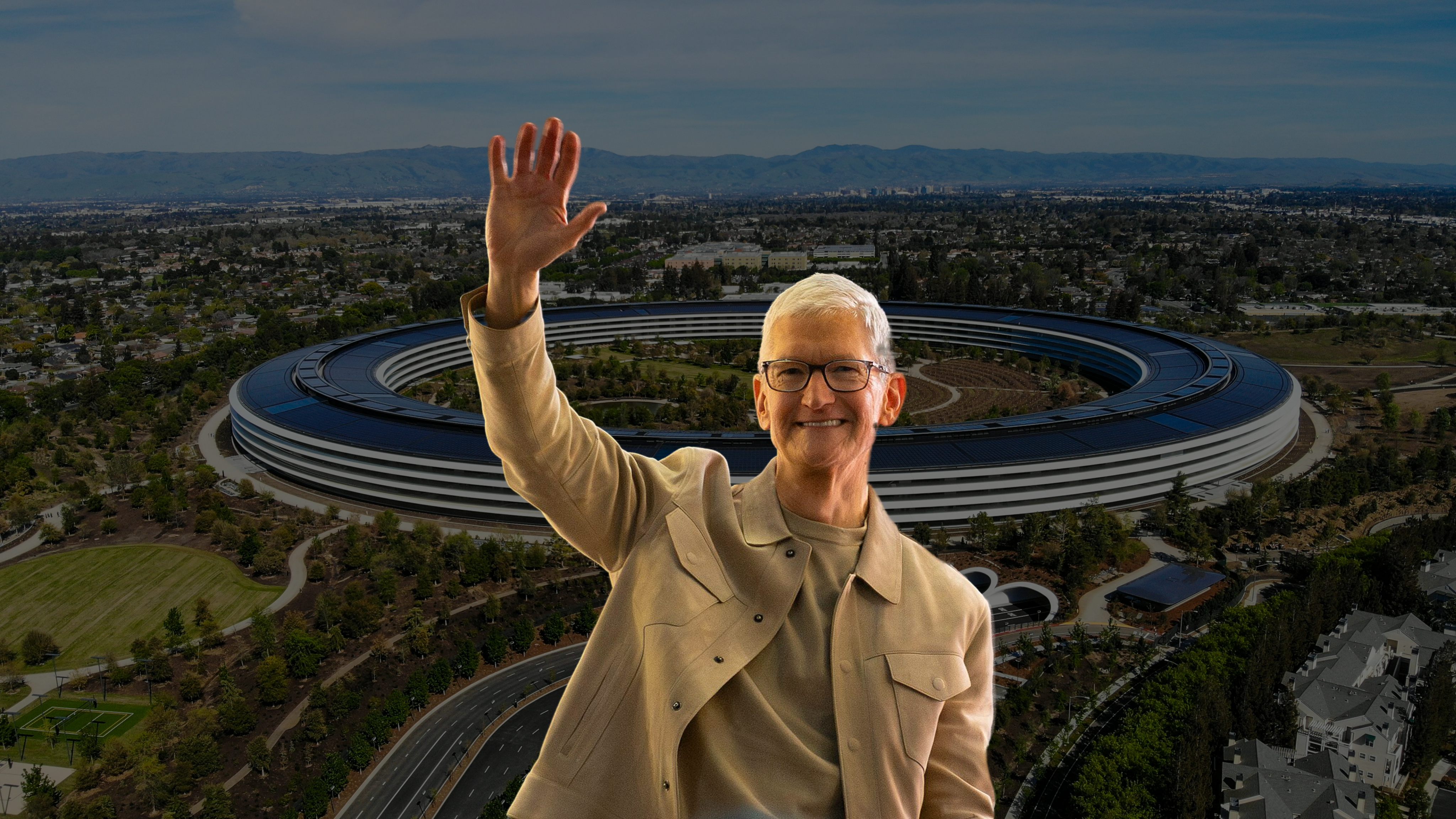 tim cook waving