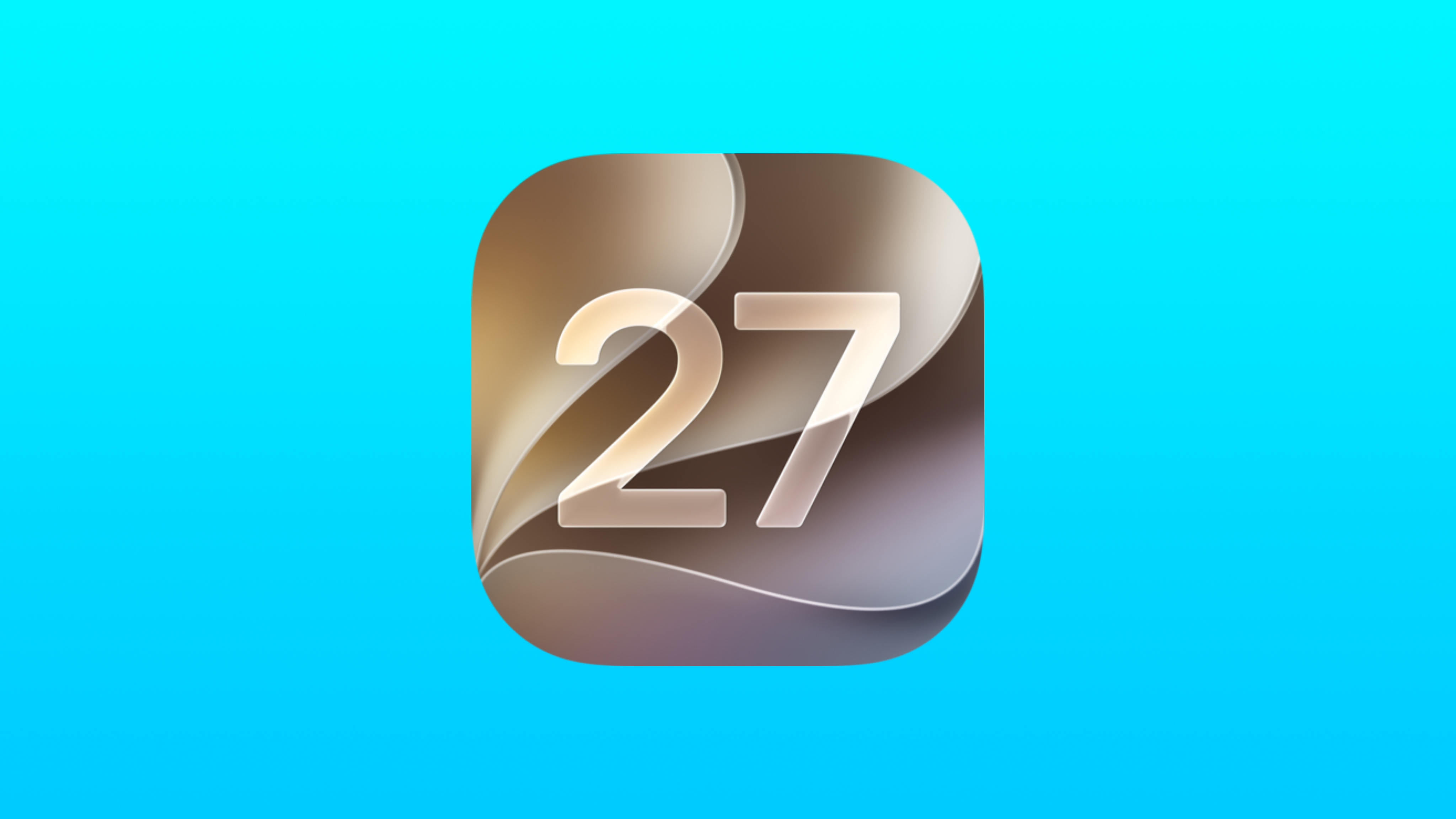 iOS 27 icon on a blue background