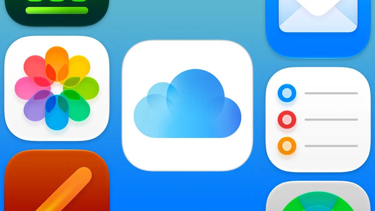 iCloud icon centred around other Apple app icons