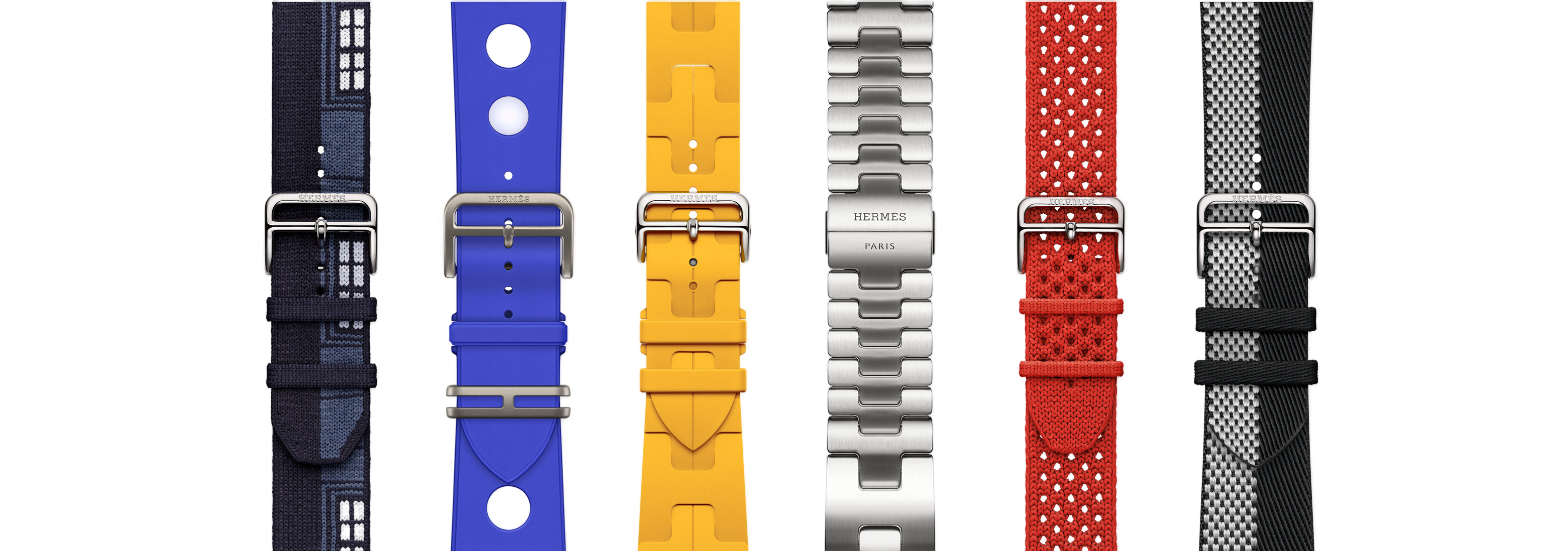 A selection of Apple Watch Hèrmes watch straps