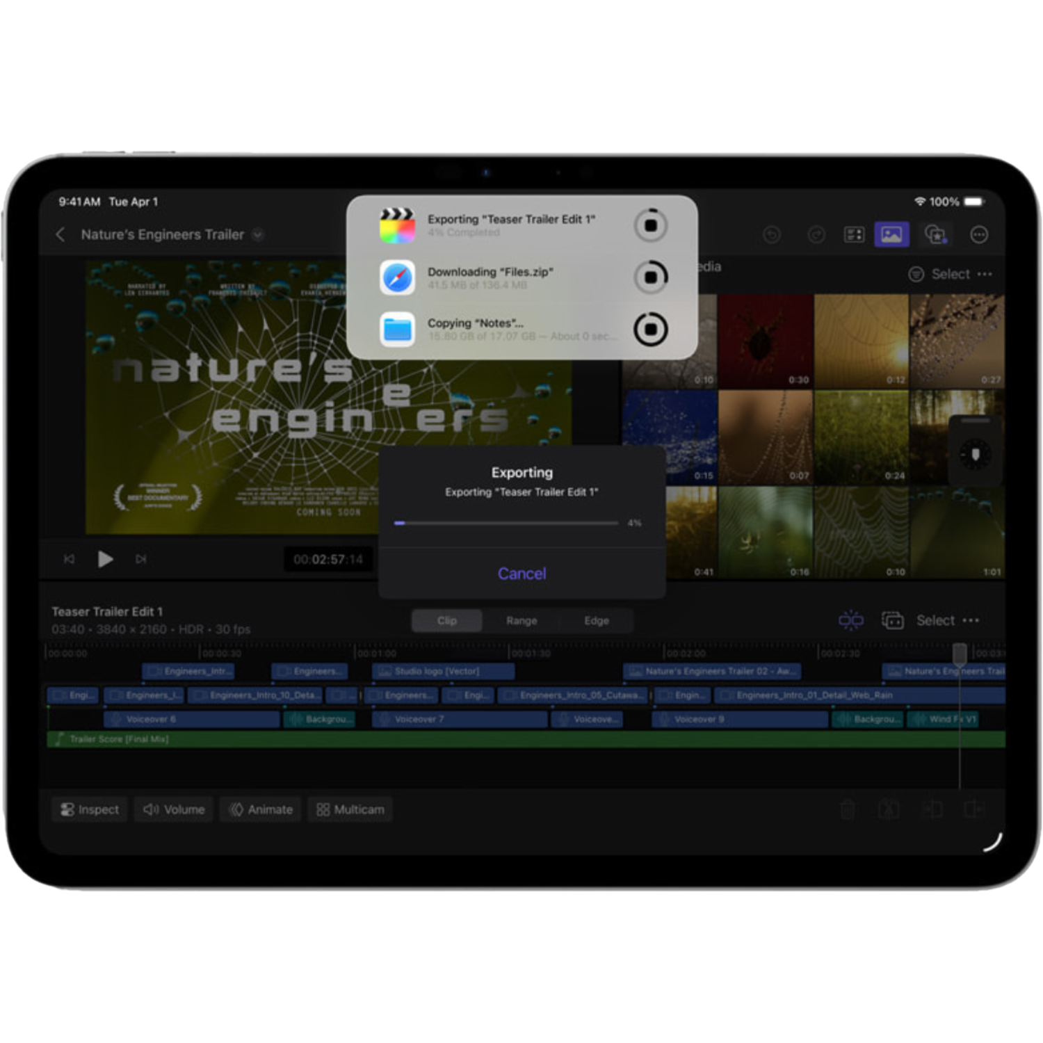 iPadOS background tasks popup
