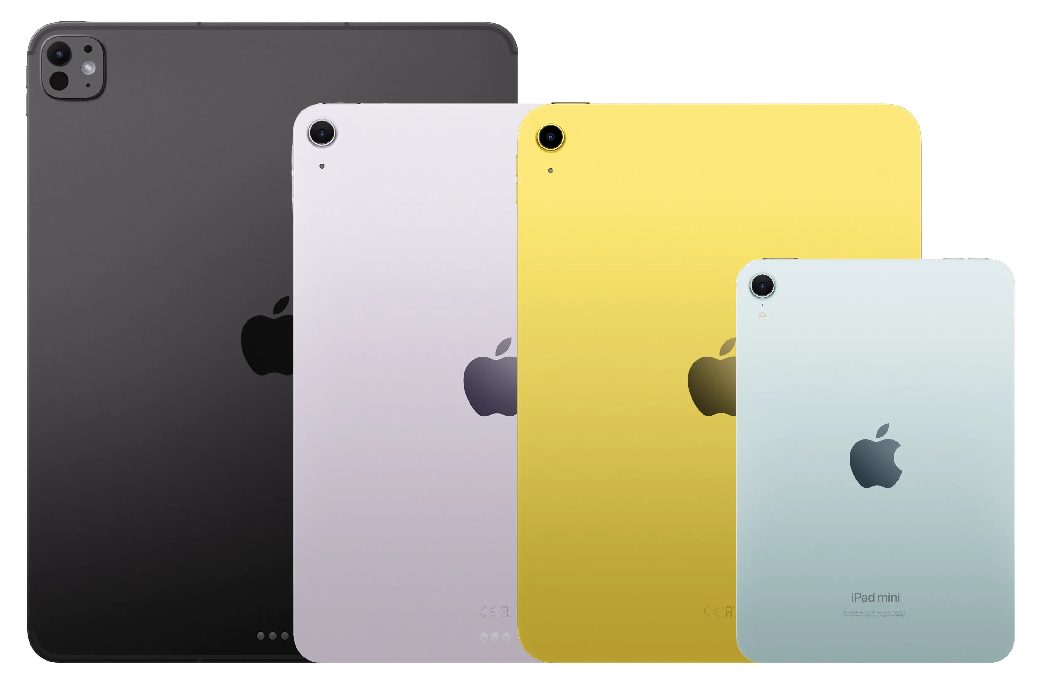 All current iPad models lined up