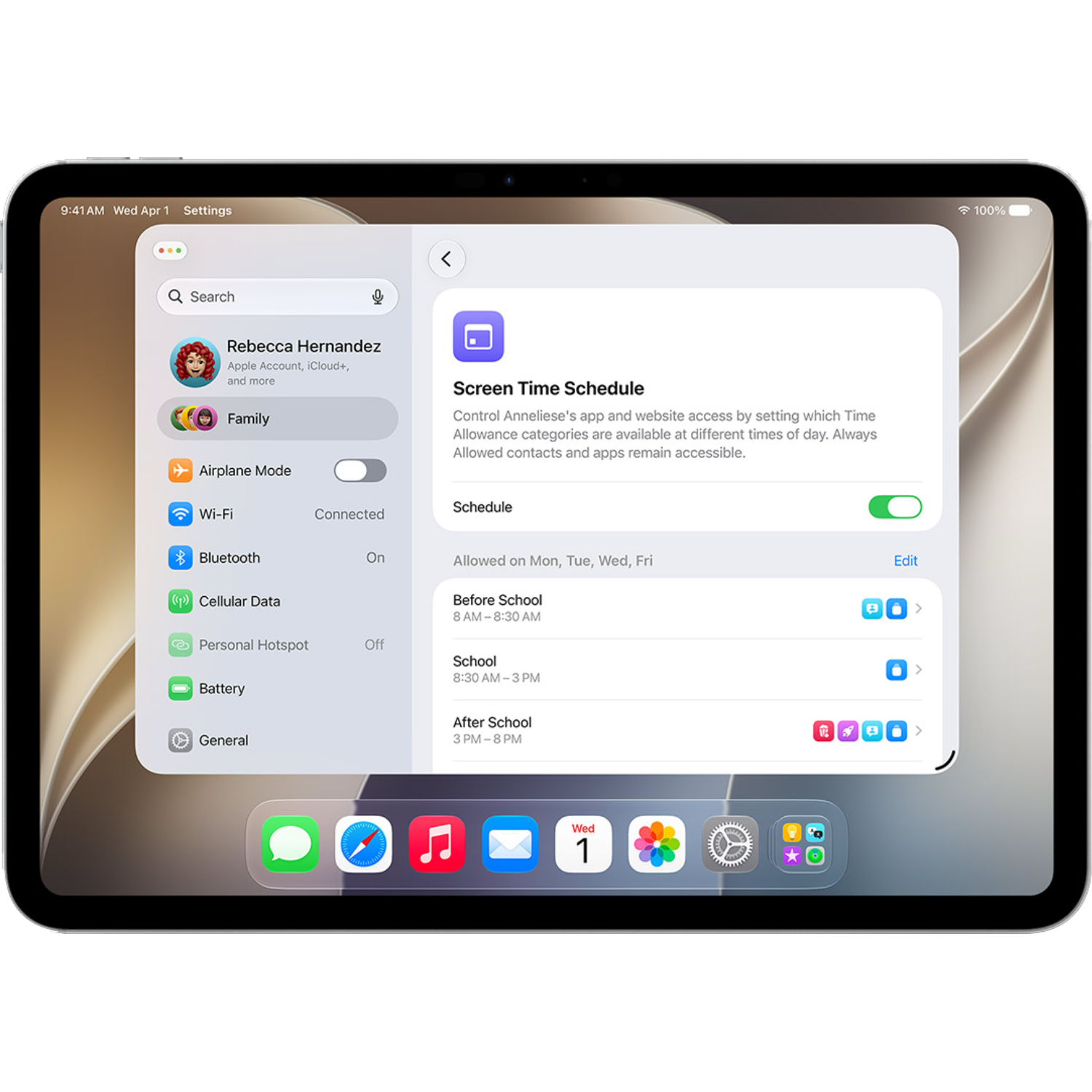Time Allowances UI on iPad