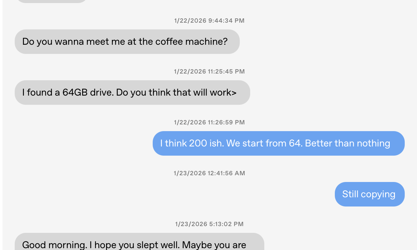 a set of re-created iMessages