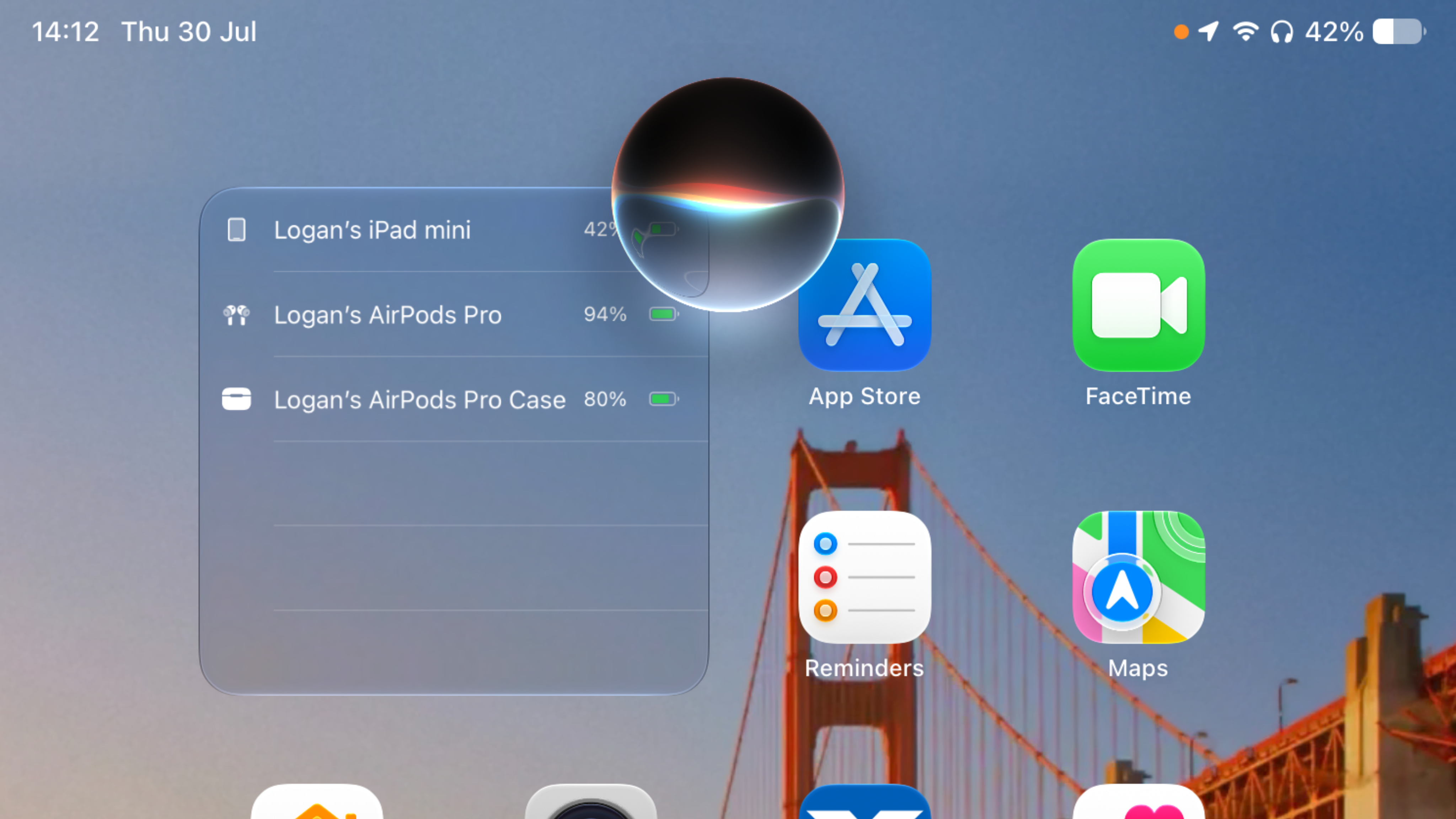 The New Siri Orb on iPadOS