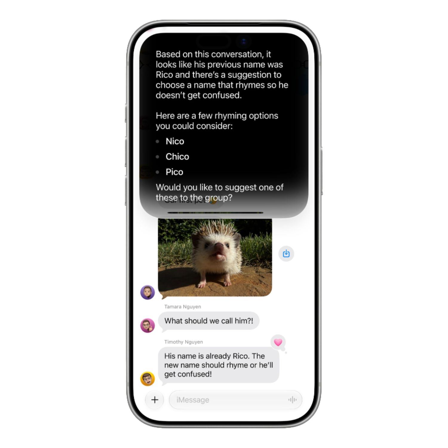 iMessage on iPhone with a Siri popup